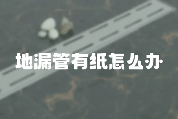 地漏管有紙怎么辦