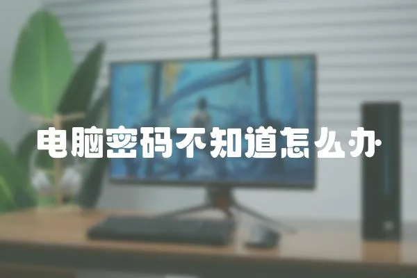 電腦密碼不知道怎么辦