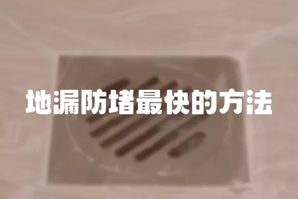 地漏防堵最快的方法