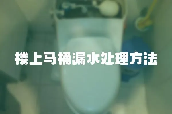 樓上馬桶漏水處理方法