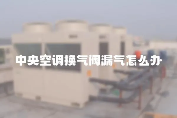 中央空調(diào)換氣閥漏氣怎么辦