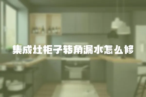 集成灶柜子轉角漏水怎么修
