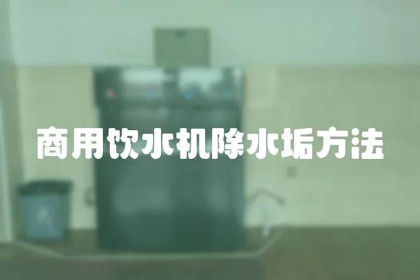 商用飲水機除水垢方法