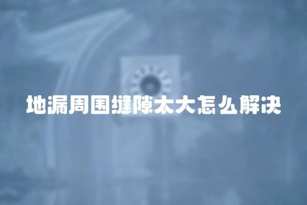 地漏周圍縫隙太大怎么解決