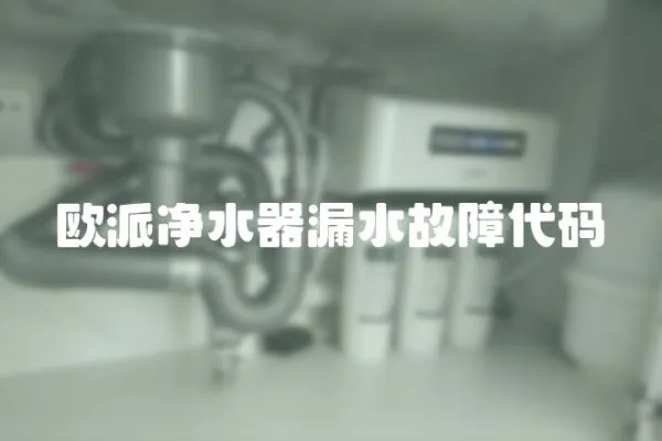 欧派净水器漏水故障代码