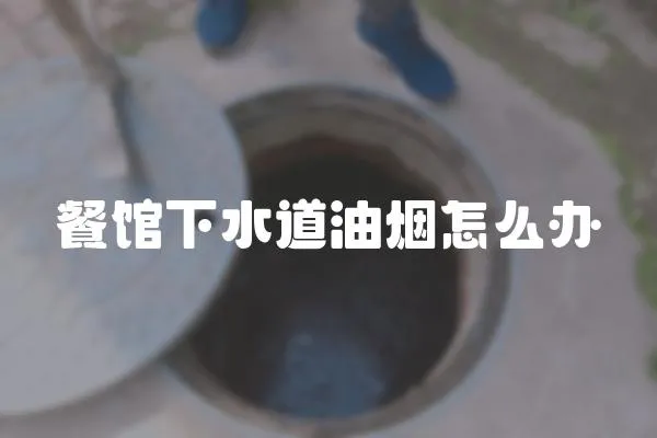 餐館下水道油煙怎么辦
