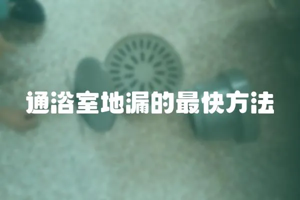 通浴室地漏的最快方法