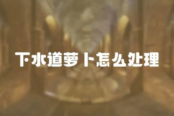下水道蘿卜怎么處理