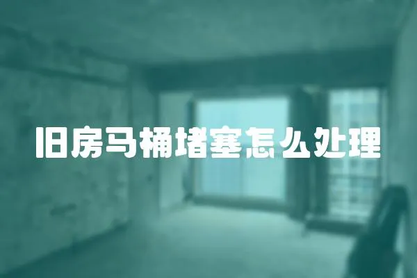 舊房馬桶堵塞怎么處理