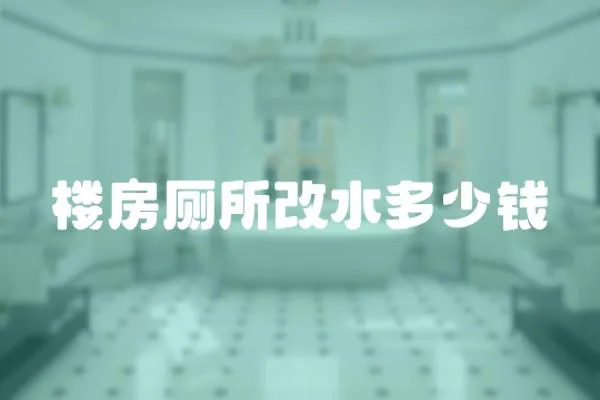 樓房廁所改水多少錢