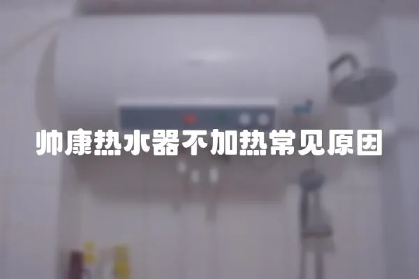 帥康熱水器不加熱常見原因