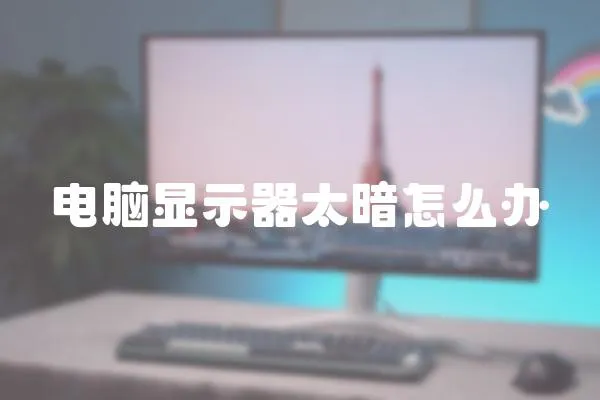 电脑显示器太暗怎么办