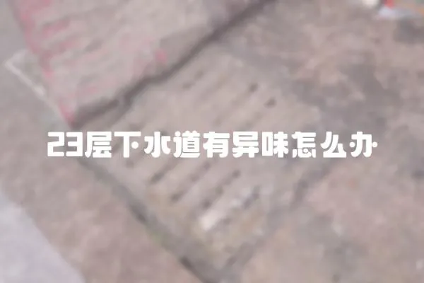 23層下水道有異味怎么辦