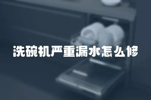 洗碗機嚴重漏水怎么修
