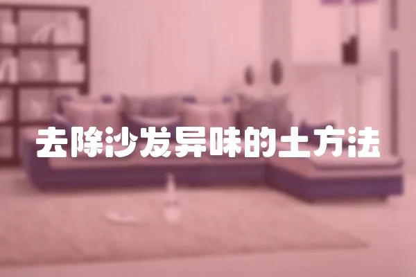 去除沙發異味的土方法
