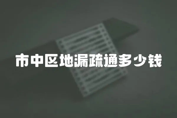 市中區地漏疏通多少錢