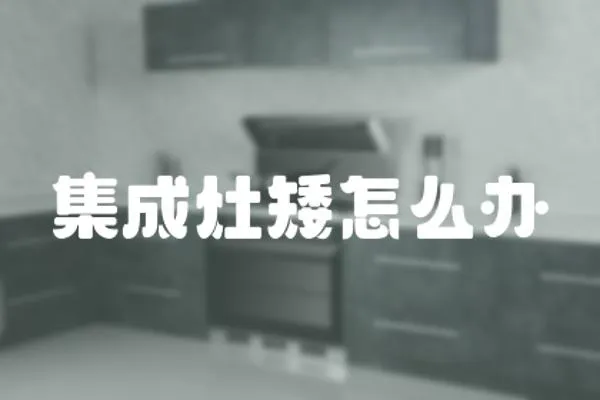 集成灶矮怎么辦
