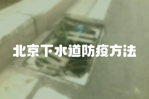 北京下水道防疫方法