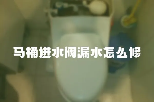 馬桶進水閥漏水怎么修