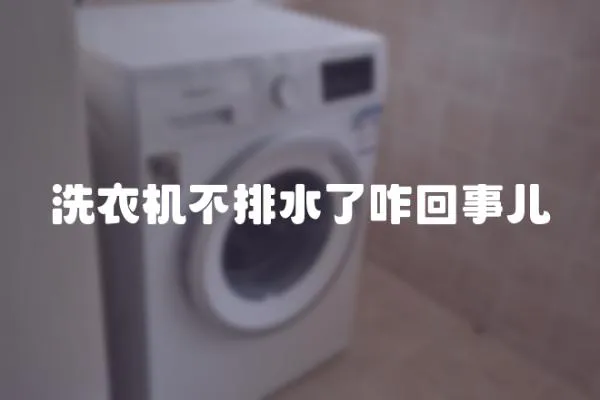 洗衣機不排水了咋回事兒
