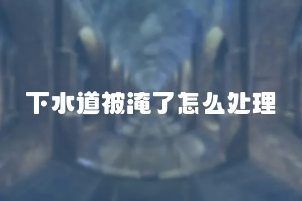 下水道被淹了怎么處理