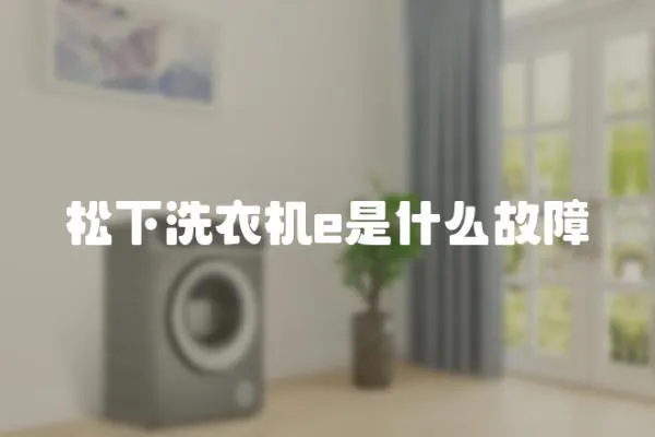 松下洗衣機e是什么故障