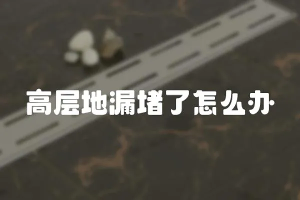 高層地漏堵了怎么辦