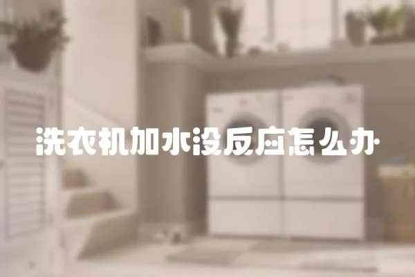 洗衣機加水沒反應怎么辦