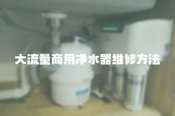 大流量商用凈水器維修方法