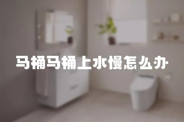 馬桶馬桶上水慢怎么辦