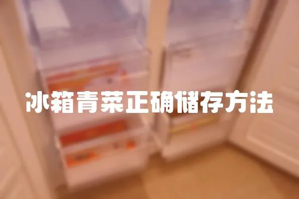 冰箱青菜正確儲存方法
