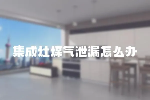 集成灶煤氣泄漏怎么辦
