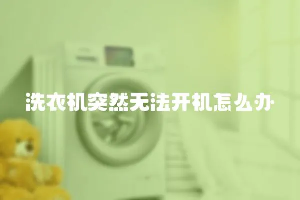 洗衣機(jī)突然無(wú)法開(kāi)機(jī)怎么辦