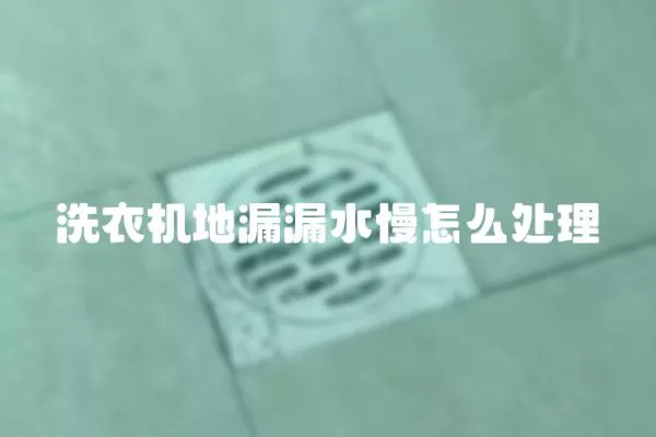 洗衣機地漏漏水慢怎么處理