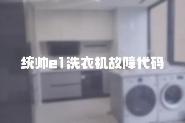 統帥e1洗衣機故障代碼
