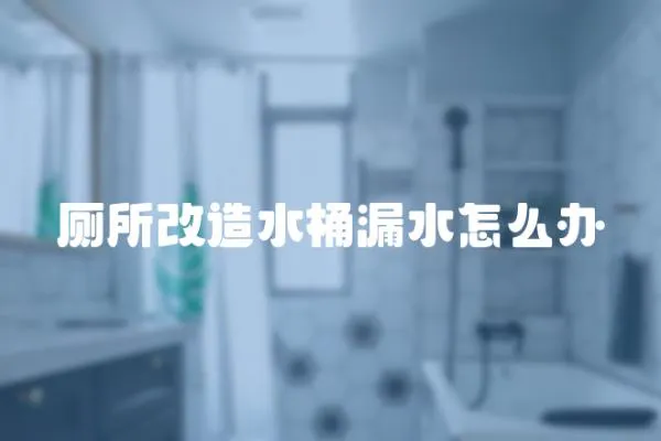 厕所改造水桶漏水怎么办