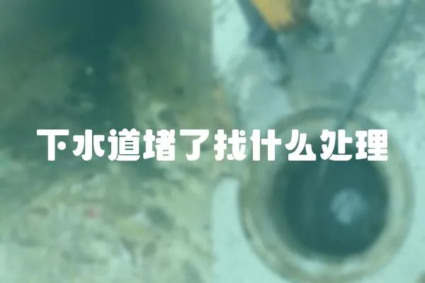 下水道堵了找什么處理
