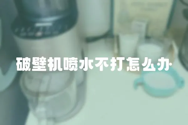 破壁機噴水不打怎么辦