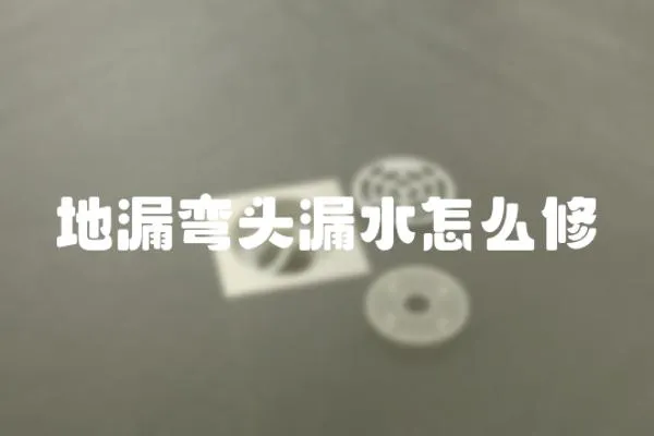 地漏彎頭漏水怎么修