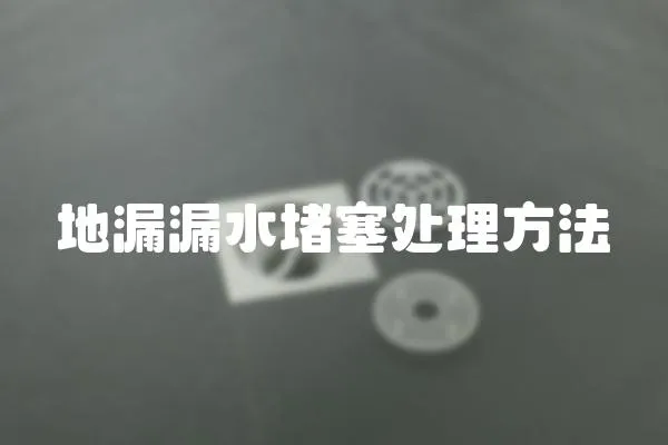 地漏漏水堵塞處理方法