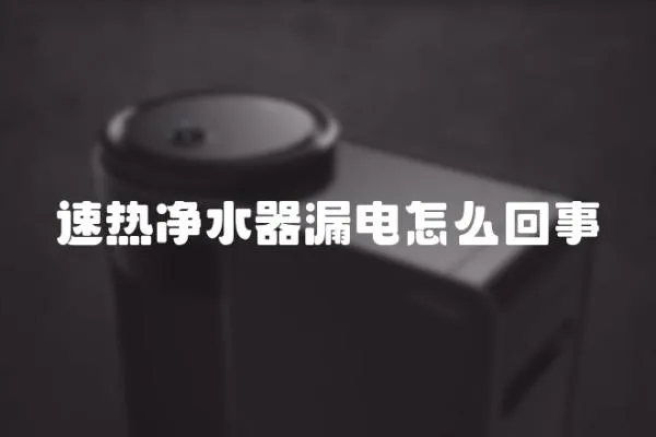 速熱凈水器漏電怎么回事