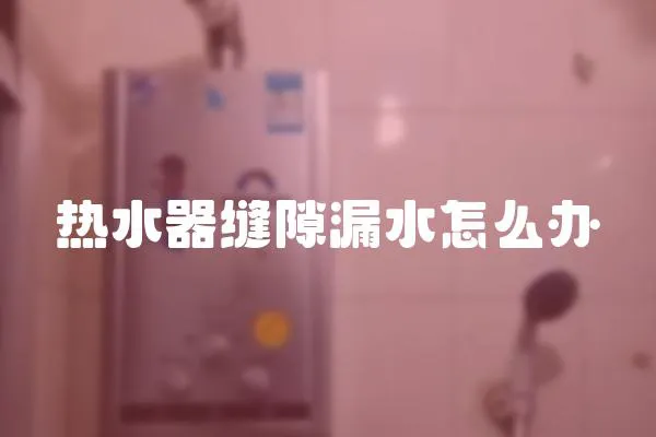 熱水器縫隙漏水怎么辦