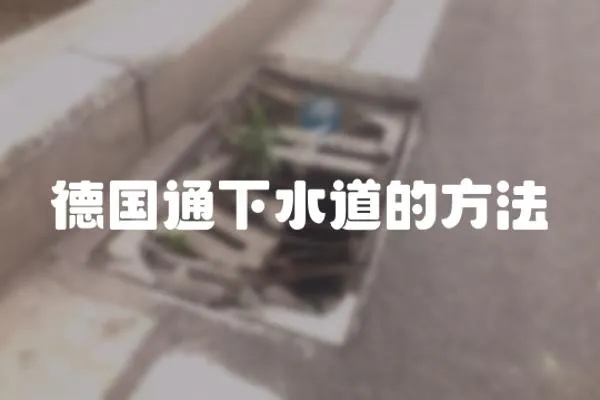 德國通下水道的方法