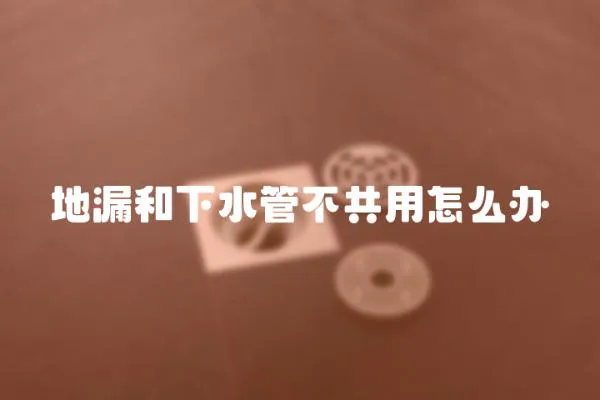 地漏和下水管不共用怎么辦
