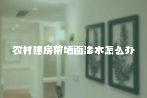 農村建房前墻面滲水怎么辦
