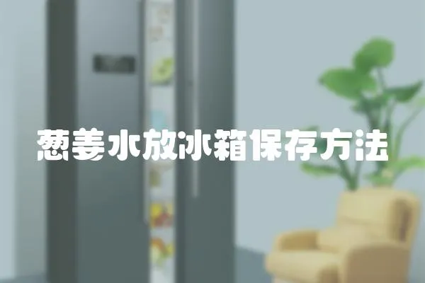 蔥姜水放冰箱保存方法