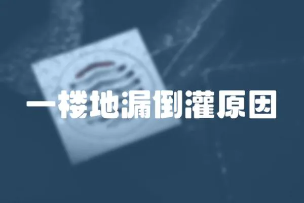 一樓地漏倒灌原因