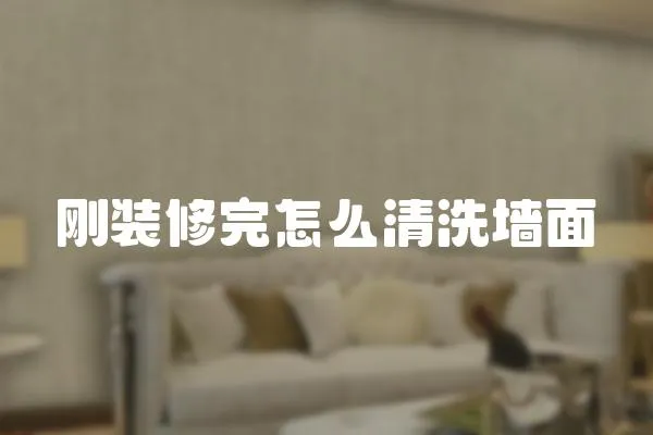 剛裝修完怎么清洗墻面