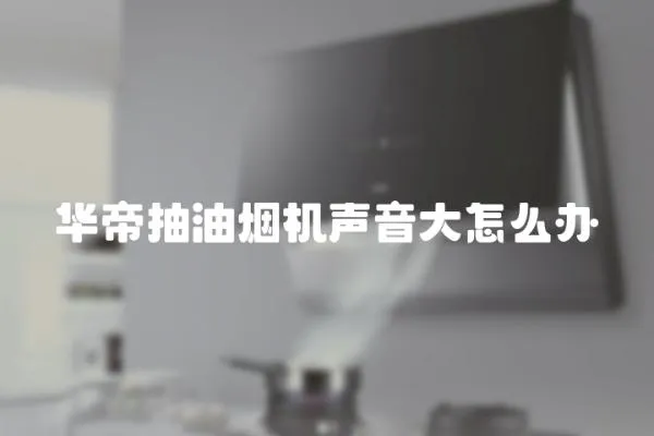 華帝抽油煙機聲音大怎么辦