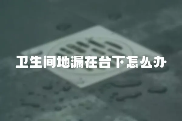 衛(wèi)生間地漏在臺下怎么辦
